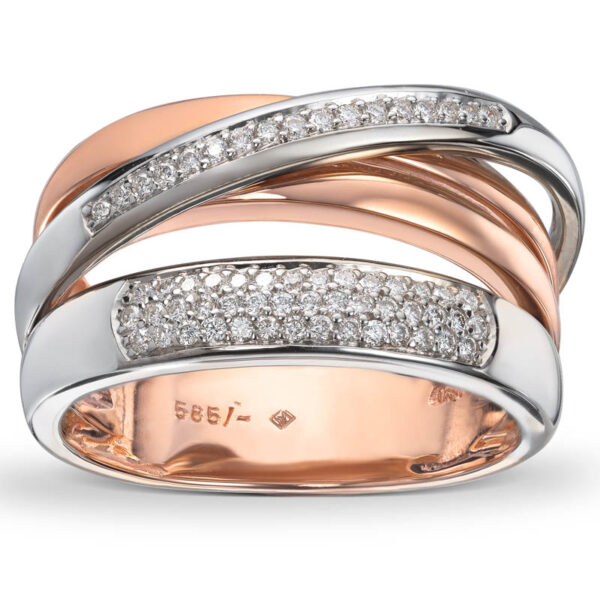 Bred tofarget diamantring 0,30ct w-si - Bilde 2