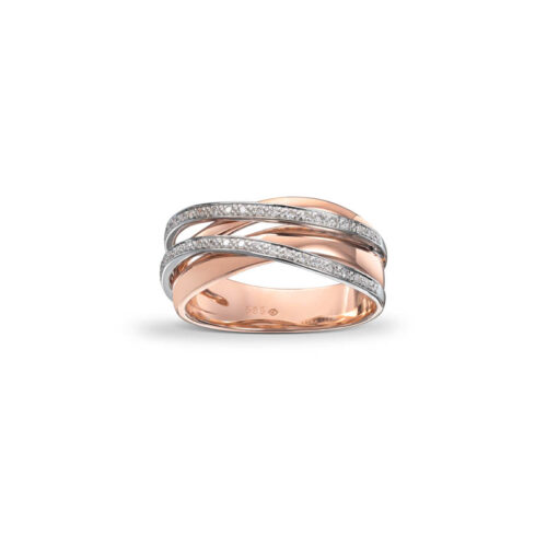 Tofarget diamantring 0,18ct w-si