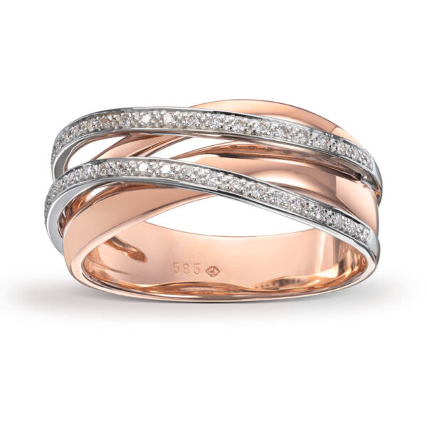 Tofarget diamantring 0,18ct w-si - Bilde 2