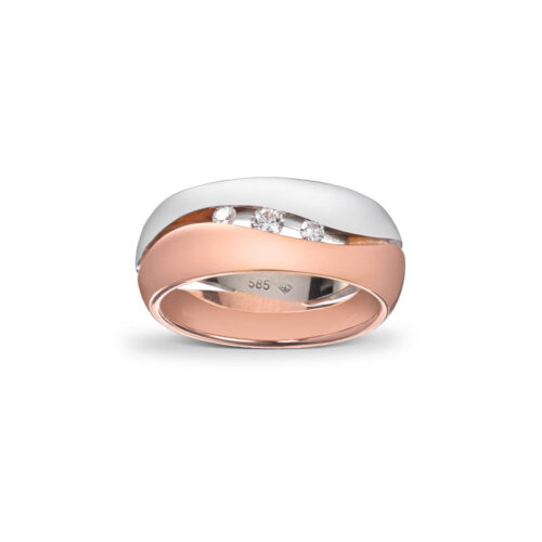 Bred tofarget diamantring 0,15ct w-si