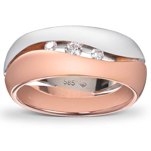 Bred tofarget diamantring 0,15ct w-si - Bilde 2
