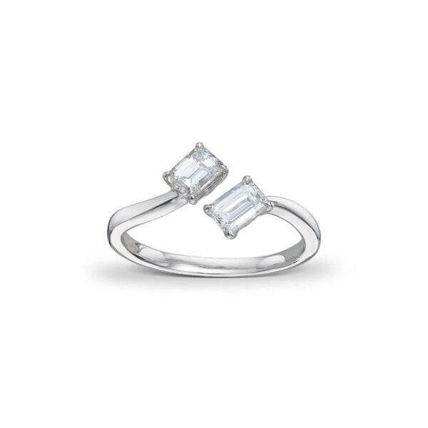 Toi et Moi-ring 0,85ct tw-p