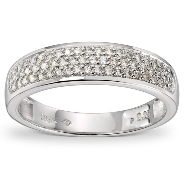 Ring i hvitt gull med diamanter 0,25ct w-si - Bilde 2