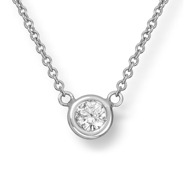Kjede i hvitt gull med 0,20ct diamant i sarg - Bilde 2
