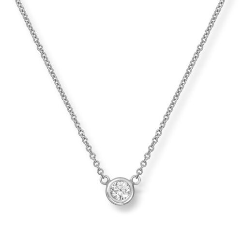 Kjede i hvitt gull med 0,20ct diamant i sarg