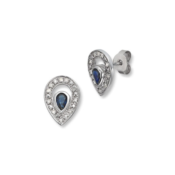 Dråpeørepynt med safir og diamant
