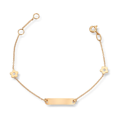 Gullarmbånd plate med blomster 1,56 gram