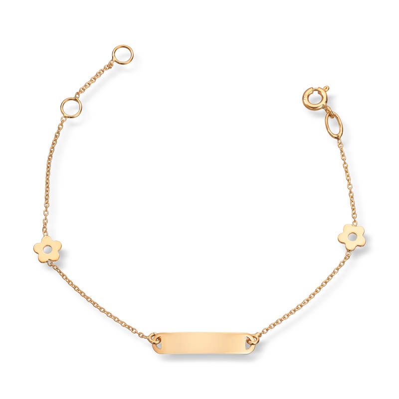 Gullarmbånd plate med blomster 1,56 gram