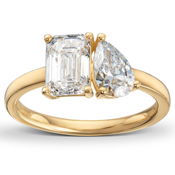 LAB Toi et Moi-ring 2,05ct - Bilde 2