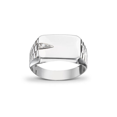 Ring i hvitt gull med 0,02ct diamant
