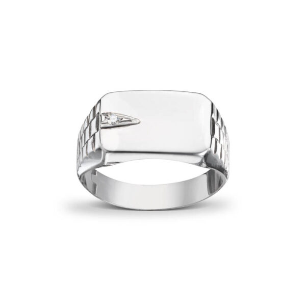 Ring i hvitt gull med 0,02ct diamant