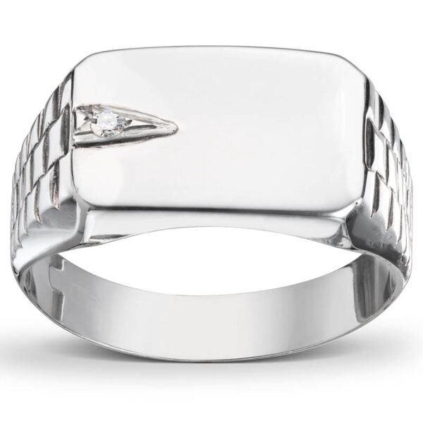 Ring i hvitt gull med 0,02ct diamant - Bilde 2