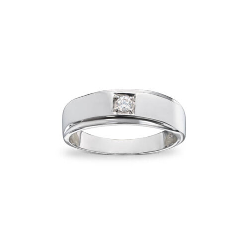Ring i hvitt gull med 0,12ct diamant