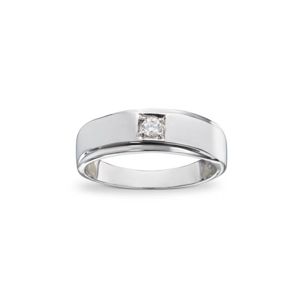 Ring i hvitt gull med 0,12ct diamant
