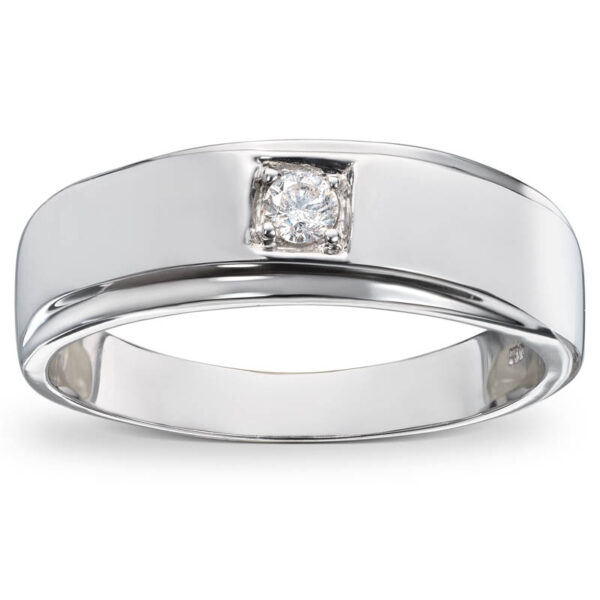 Ring i hvitt gull med 0,12ct diamant - Bilde 2