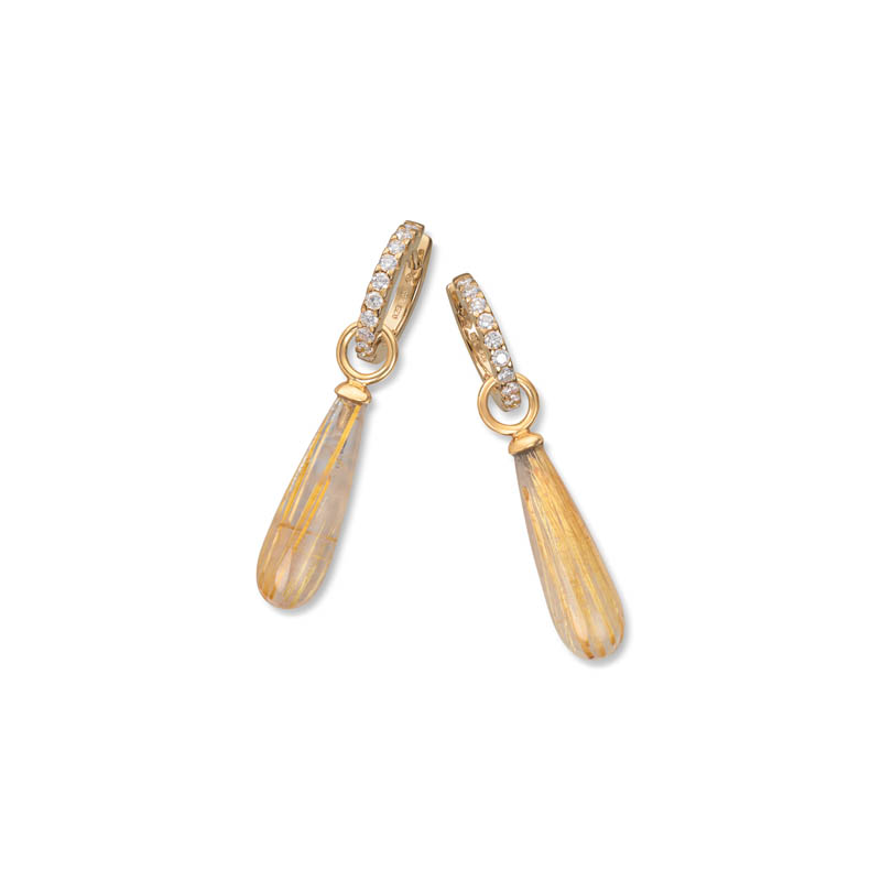 Charms til øreringer Rutilkvarts