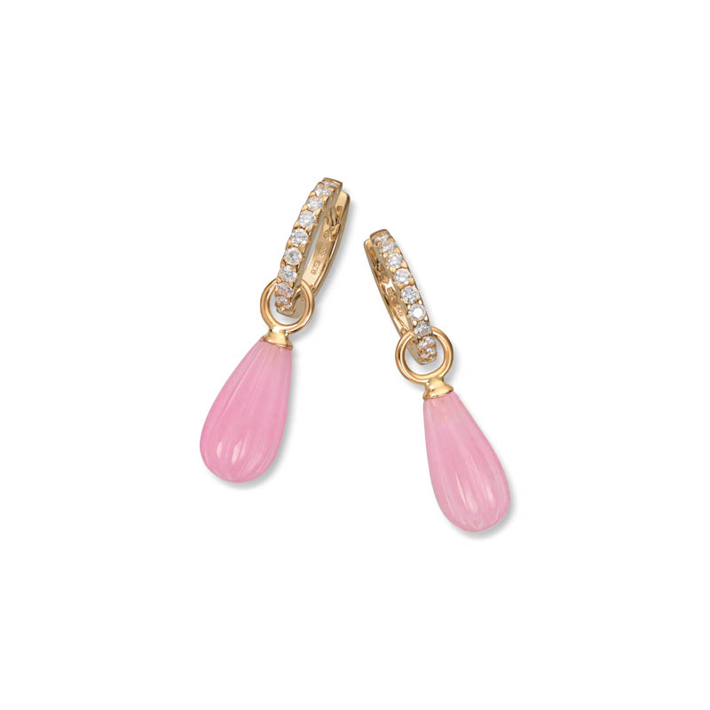 Charms til øreringer rosa Jade