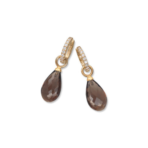 Charms til øreringer røkkvarts