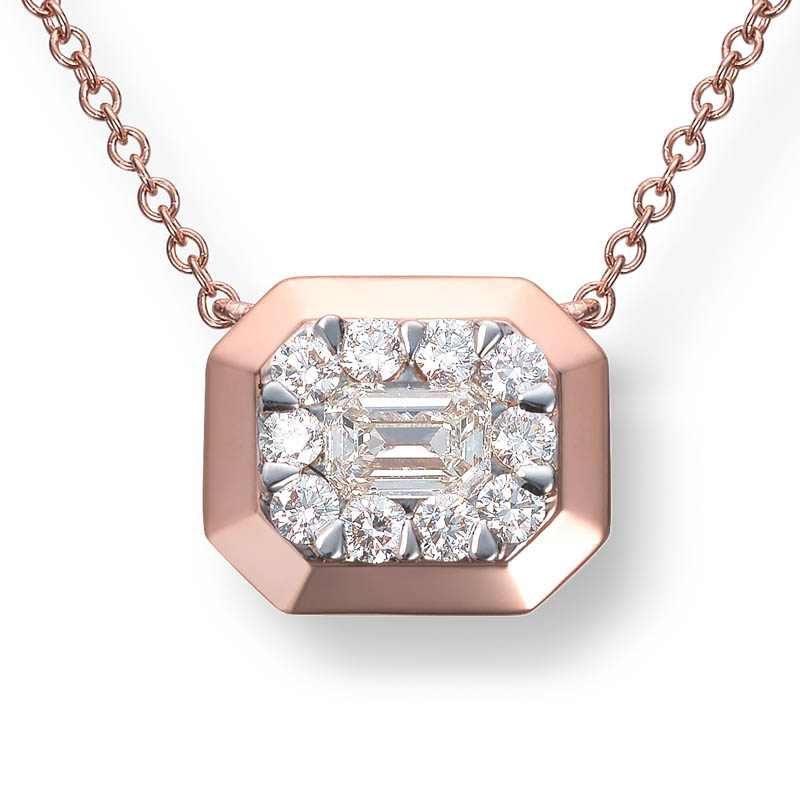 Smykke i rosegull med diamanter 0,38ct - Bilde 2