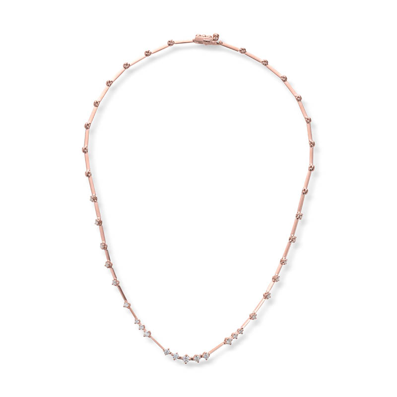 Diamant collier i rosegull 1,33ct