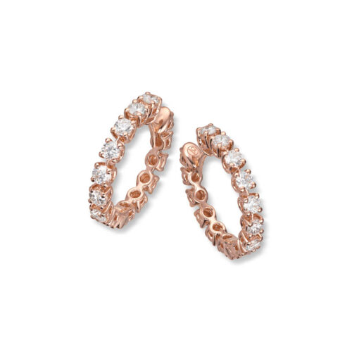 Øreringer i rosegull med diamanter 1,12ct