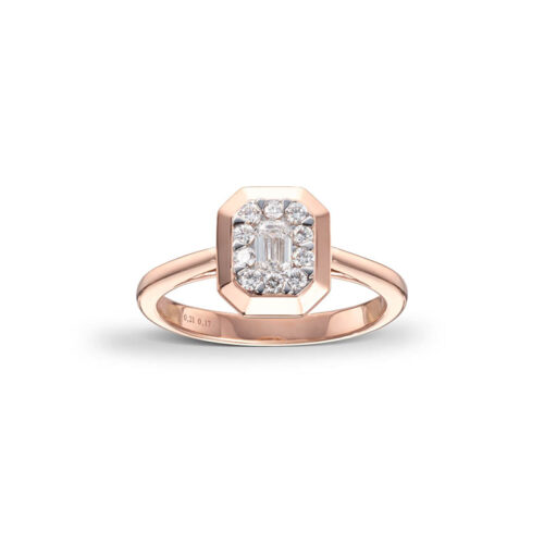 Ring i roségull med diamanter 0,38ct