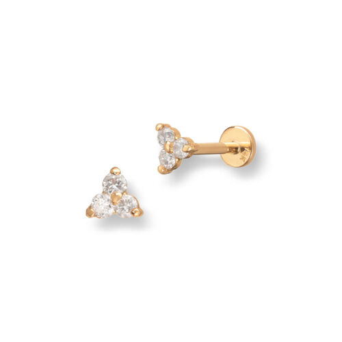 Piercing triplett i gull med diamanter