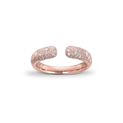 Åpen ring i roségull med diamanter 0,51ct