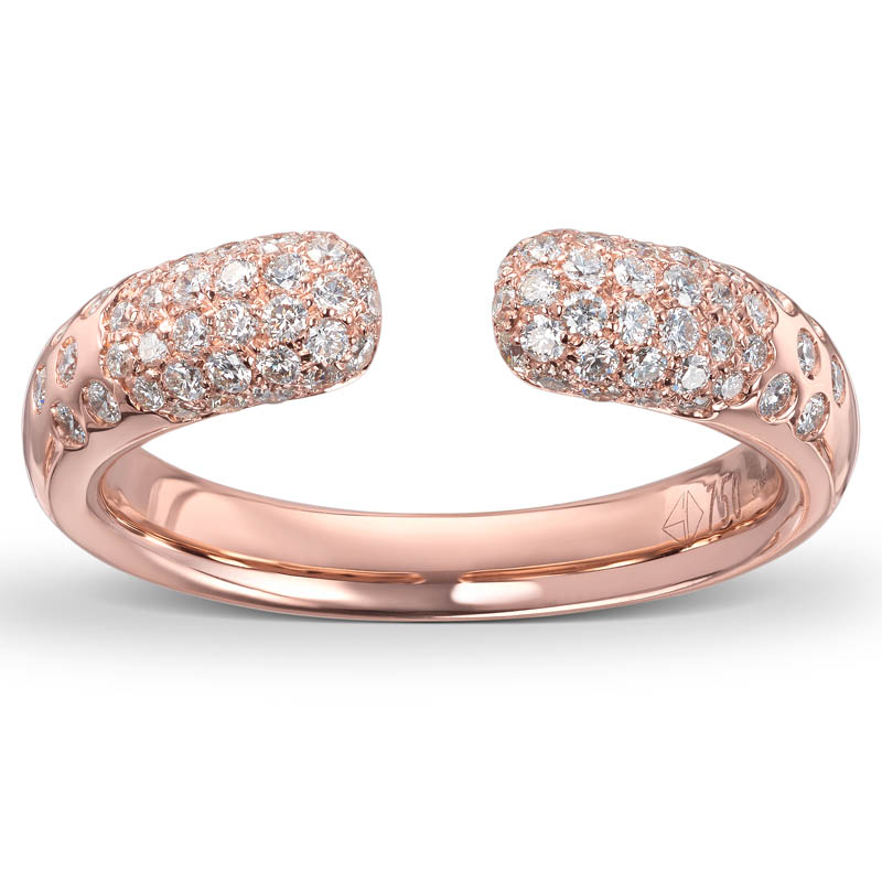 Åpen ring i roségull med diamanter 0,51ct - Bilde 2