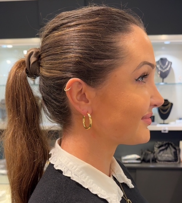 Gull øreringer 30/20 mm - Bilde 2