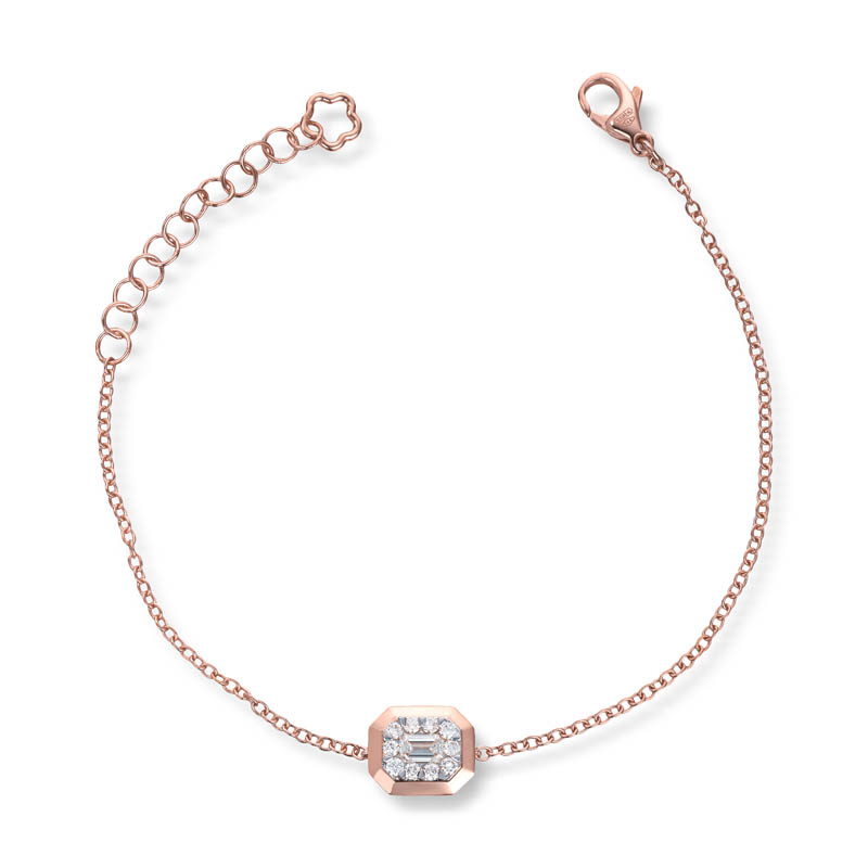 Armbånd i rosegull med diamanter 0,37ct