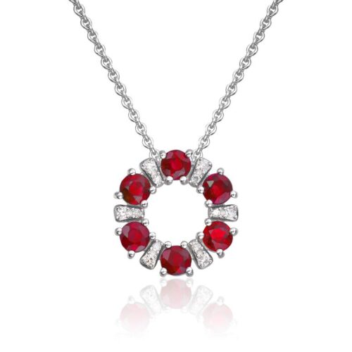 Sirkel med rubin og diamanter 0,02ct