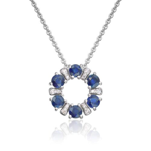 Sirkel med safir og diamanter 0,02ct