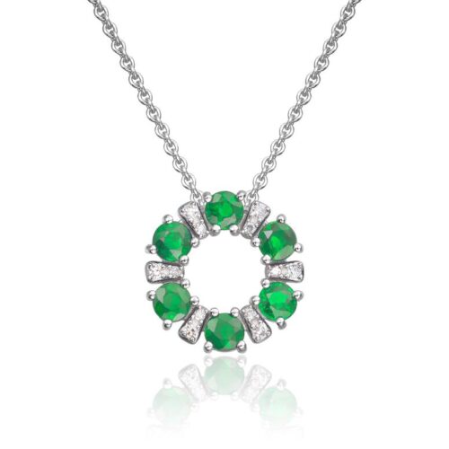 Sirkel med smaragd og diamanter 0,02ct