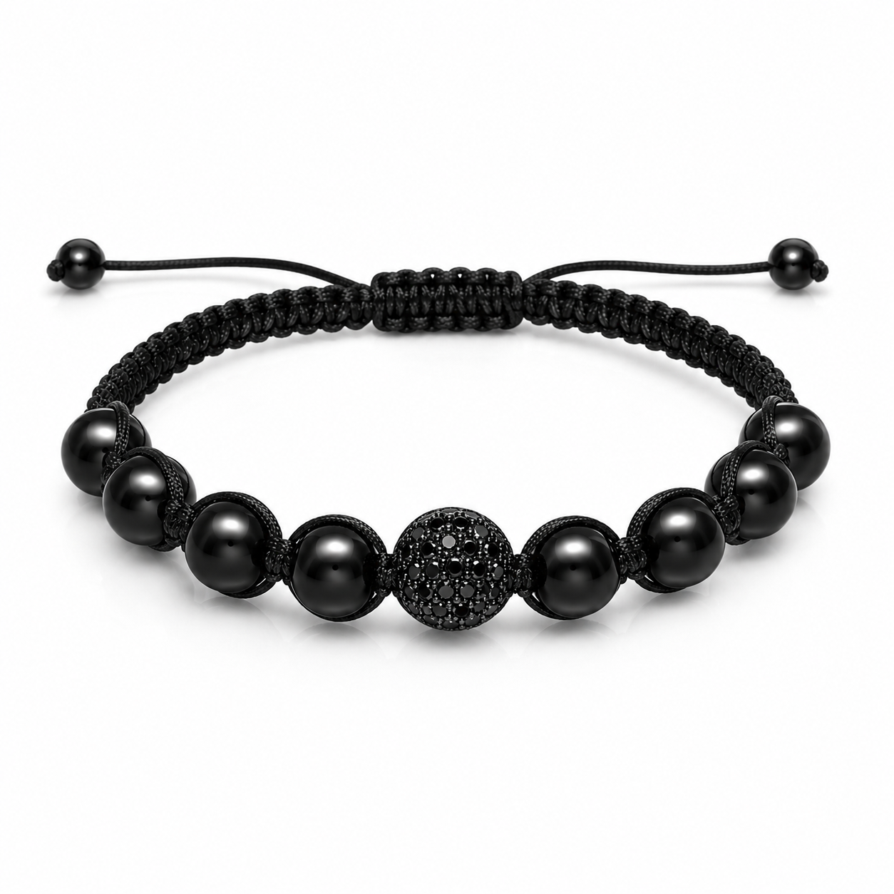 Macramé armbånd sorte diamanter