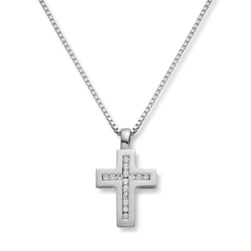 Diamantkors 0,50 ct. hvitt gull